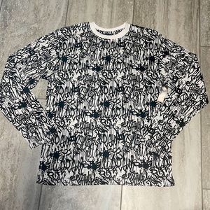 Massive Black and White Long Sleeve Shirt Medium All over Print